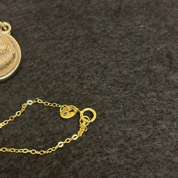 CHANEL Gold-Tone Embossed Double C Rope Medallion Necklace, Upcycled 18 in - Picture 4 of 5